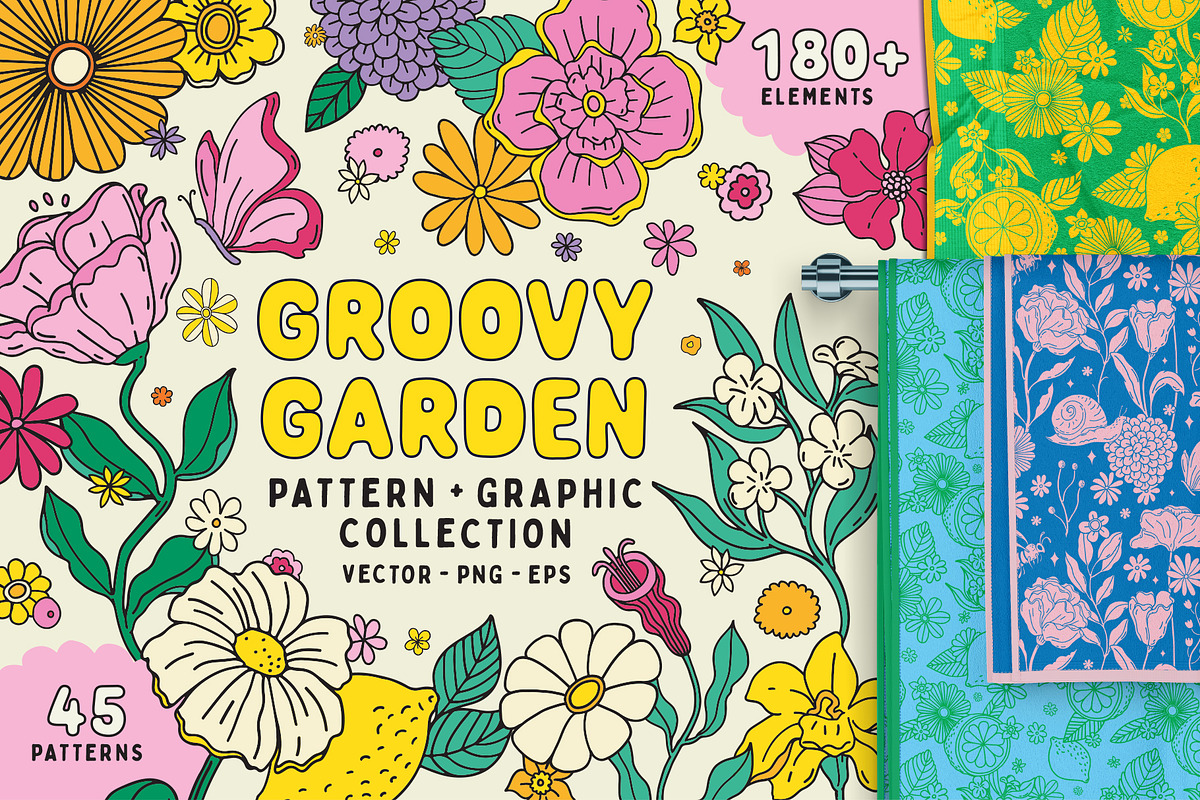 Groovy Garden Graphic Collection, a Pattern Graphic by rouxsupplyco (Photo 1 of 10)
