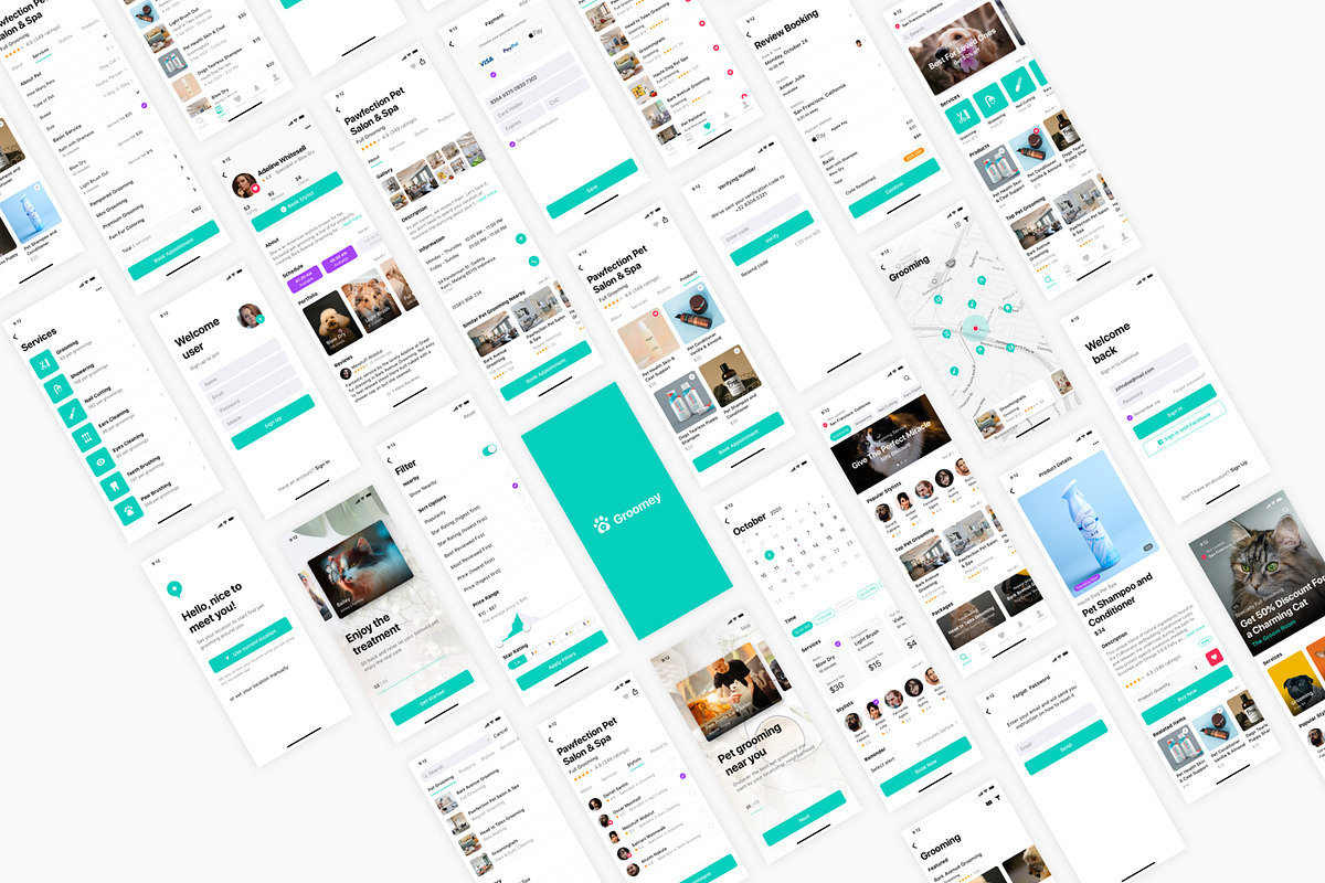 Pet Grooming & Shop App, an UI Kit Template by flr.24 (Photo 2 of 2)
