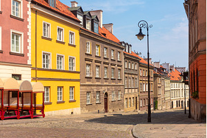 Colorful Street in Old Town, Warsaw, an Architecture Photo by kavalenkava
