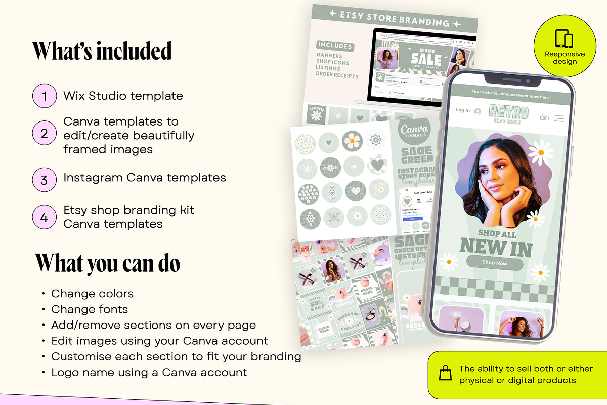 Sage Green Wix Website Template, a Wix Template by Template Twist Shop (Photo 3 of 9)