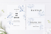 Blue branch wedding card set, a Card Template by TurquoiseDesign (Thumbnail 2 of 4)