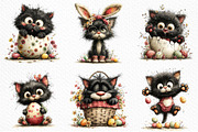 Whimsical Easter Black Cat Clipart, an Illustration by Craft Nest (Thumbnail 3 of 11)