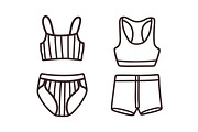 Outline women lingerie underwear set, an Object Illustration by Good Studio (Thumbnail 2 of 9)