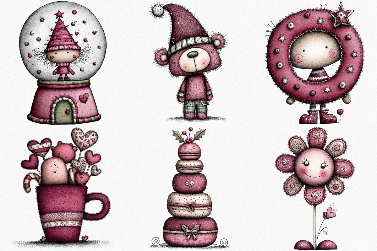 Whimsical Christmas Clipart Bundle, an Illustration by Canvas Craft (Photo 4 of 7)