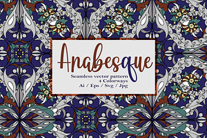 Arabesque seamless vector pattern, a Pattern Graphic by ilustrinna