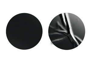 Two Black Round Stickers 3D Model