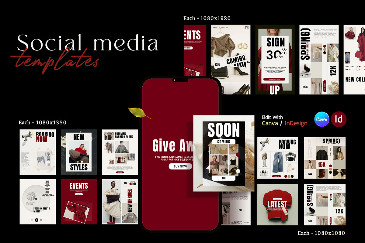 RED / Social Media Templates, a Social Media Template by Studio Industry (Photo 2 of 13)