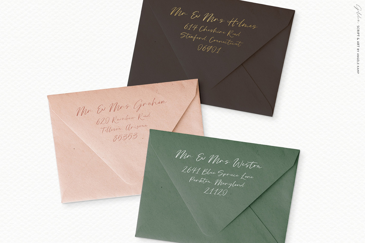 Golden, a romantic script & art, a Script Font by Angele Kamp (Photo 10 of 13)
