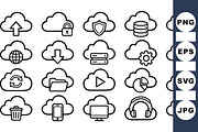 Cloud Computing Icon Set, an Illustration by designvectx (Thumbnail 1 of 3)