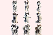 Husky Clipart PNG Bundle, a Graphic by M9 Design (Thumbnail 7 of 11)