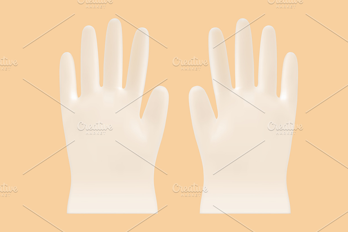 Transparent white nitrile gloves, a Packaging Mockup by Kseniia_designer's shop (Photo 4 of 4)