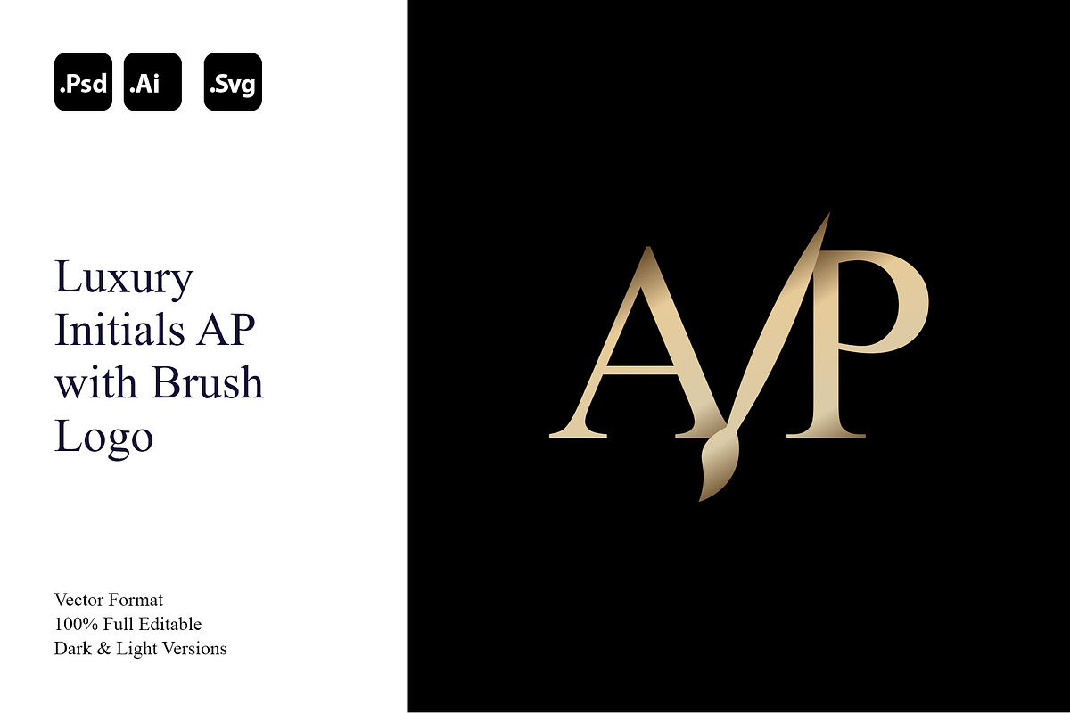 Luxury Initials AP with Brush Logo, a Branding & Logo Template by Luxury Logos (Photo 1 of 4)