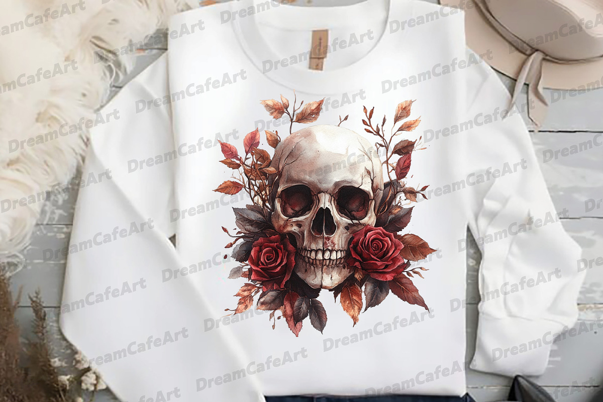 Watercolor Burgundy Halloween Clipar, an Illustration by DreamCafeArt (Photo 6 of 7)