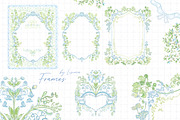 Blue & Green crest, floral frames, a Decorative Illustration by Lisima (Thumbnail 2 of 10)