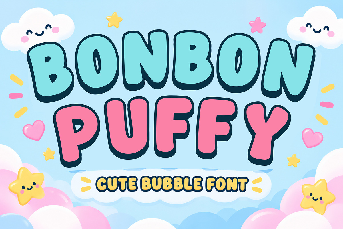 Bonbon Puffy - Modern Bubble Font, a Sans Serif Font by Limited.studio (Photo 1 of 5)