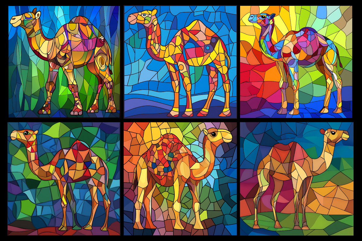 Stained Glass Camel Coloring Pages, an Object Illustration by protabsorkar11 (Photo 6 of 6)