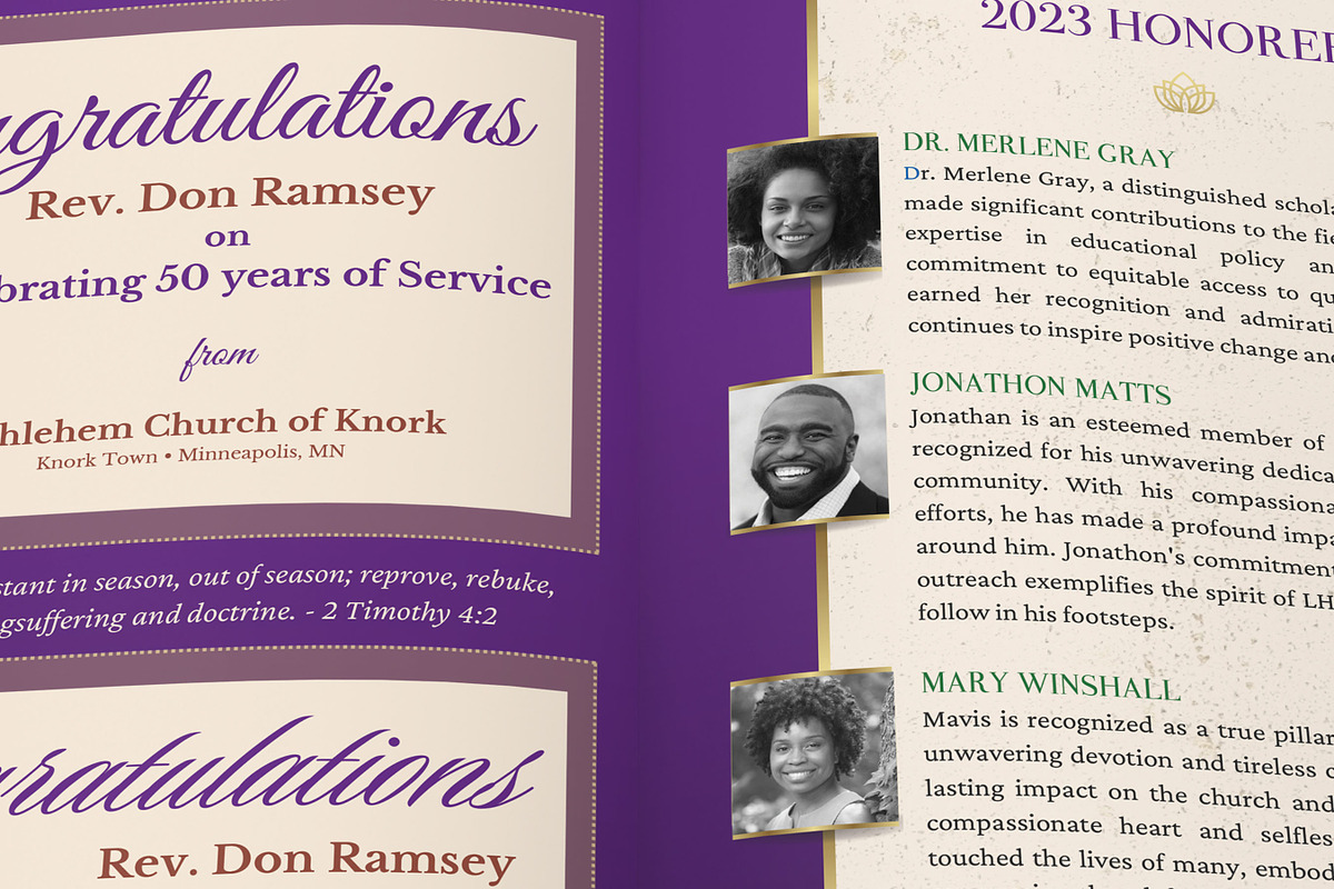 Pastor Appreciation Program Canva, a Brochure Template by Godserv Designs (Photo 9 of 11)