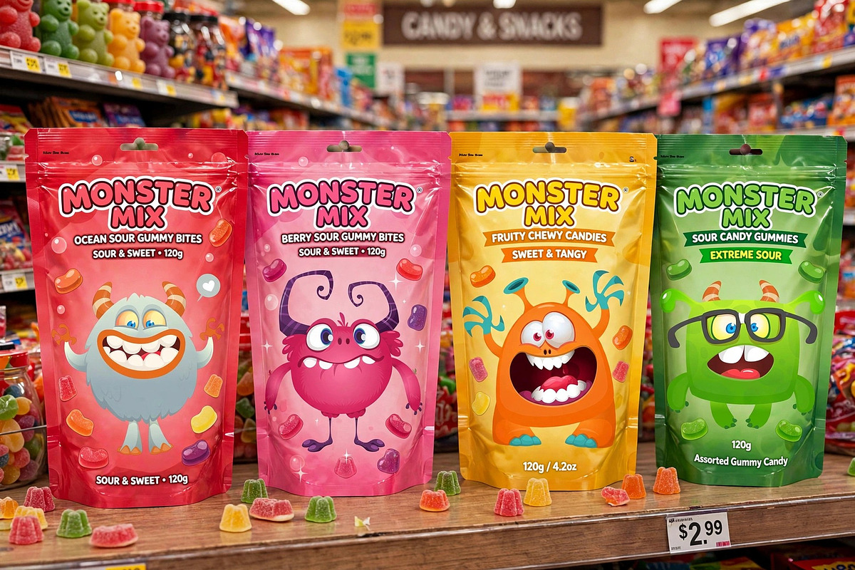 Puffy Pops - 6 Cute Monsters, a Decorative Illustration by D R A W K M A N (Photo 5 of 9)