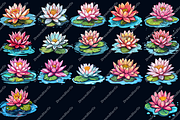 Water Lily Clipart, an Object Graphic by DreamerStarCo (Thumbnail 3 of 6)