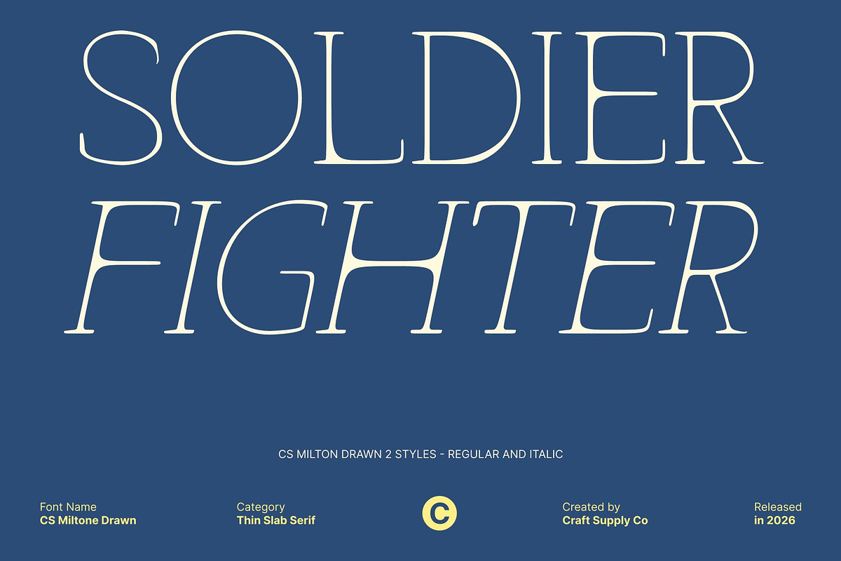 CS Miltone Drawn, a Serif Font by Craft Supply Co. (Photo 2 of 8)