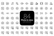 Photo and Video line icons, an Outline Icon by AIWD (Thumbnail 1 of 2)