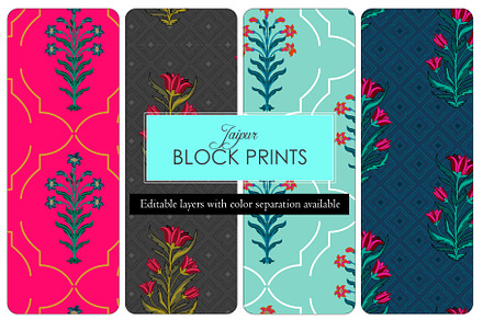 Indian Block Print : Set of 4