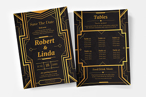 Art Deco Flyers Black & Gold