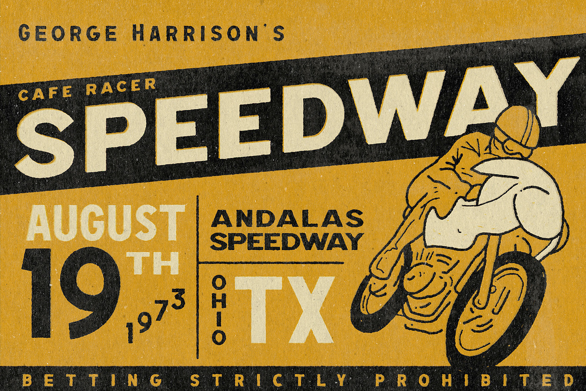 Ride Slow - Motorcycle Font Bundle preview 8