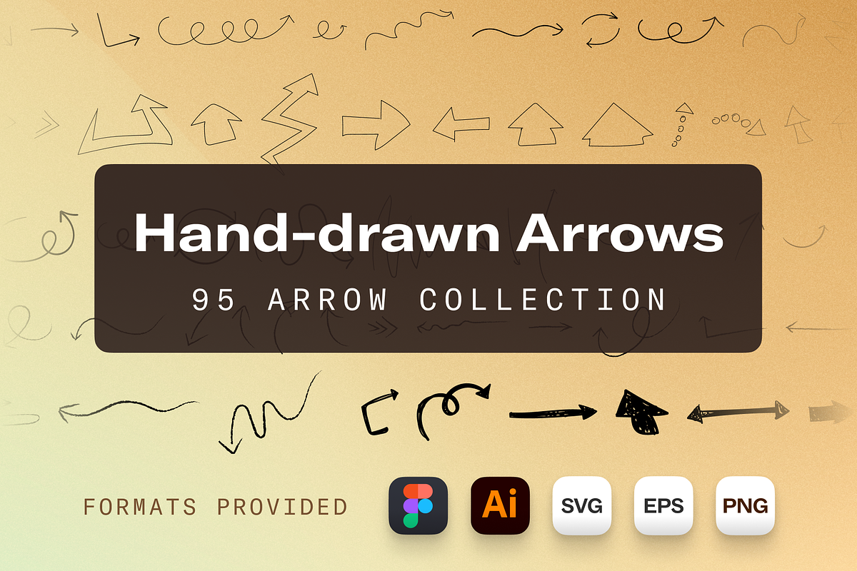 Arrows Hand-drawn Sketched Set, an Object Graphic by themelaunch (Photo 1 of 3)