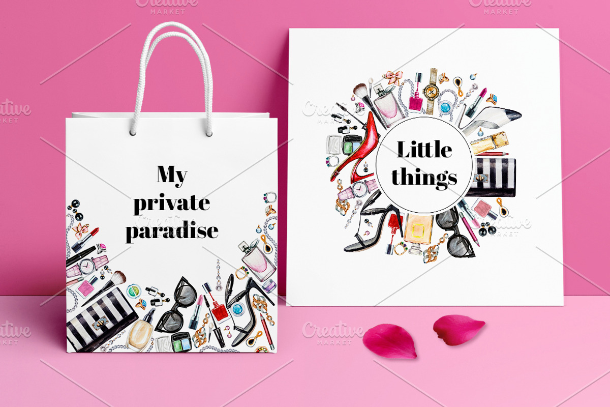 Big set of female accessories, an Object Illustration by Lina's store (Photo 5 of 9)