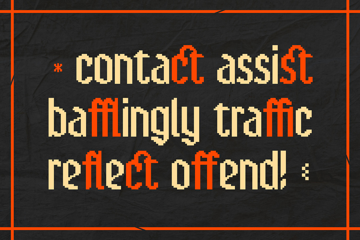 Brexamo - Pixelated Condensed Sans, a Sans Serif Font by Typia Nesia (Photo 5 of 16)