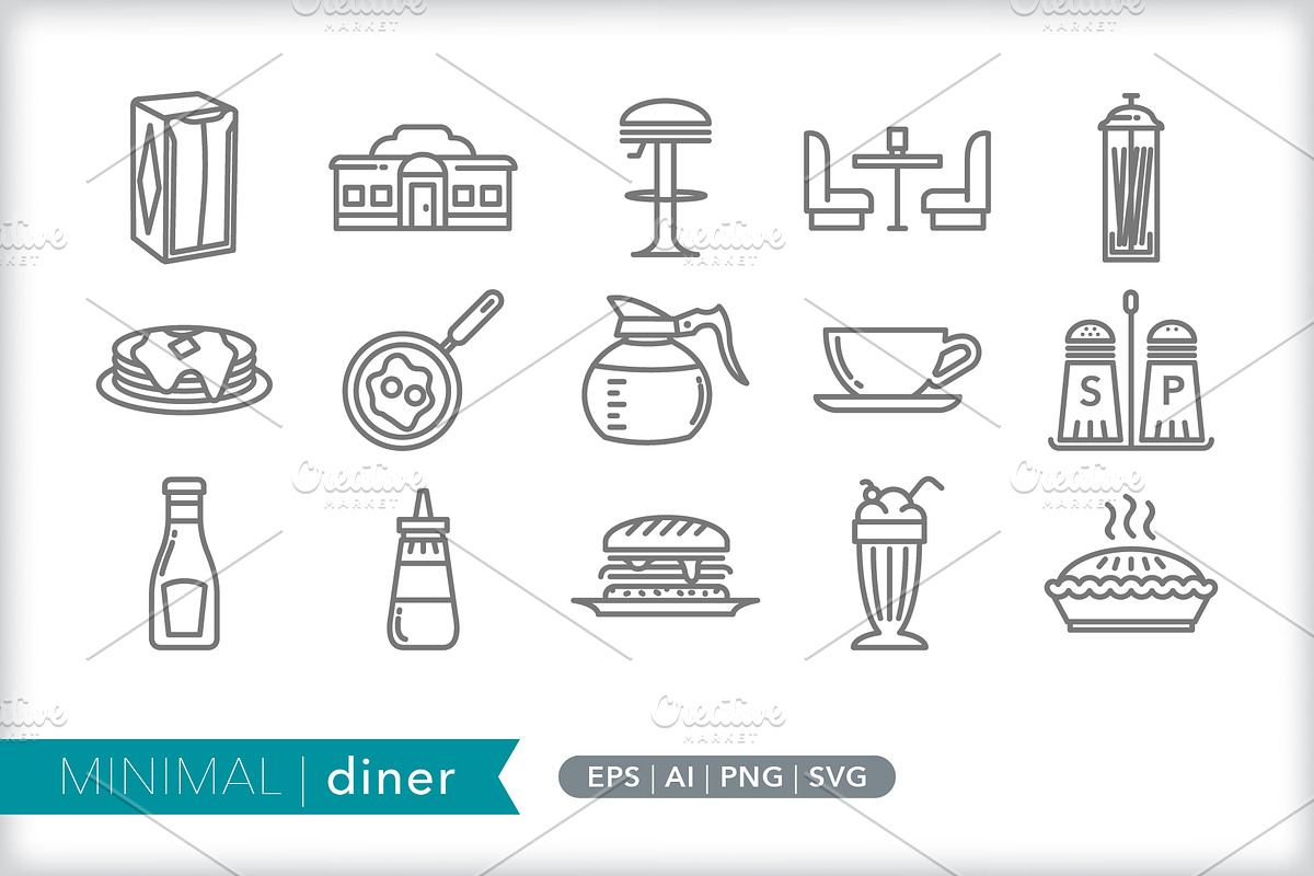 Minimal diner icons, an Outline Icon by Picture Window (Photo 1 of 5)