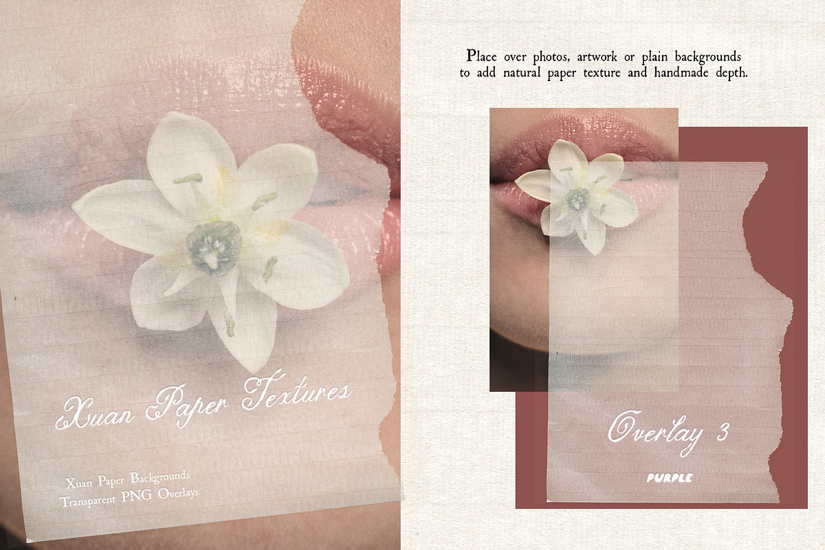 Xuan Paper Textures & PNG Overlays, a Texture Graphic by Purple (Photo 6 of 19)