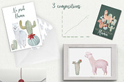Pastel Llamas Clipart & Patterns PNG, an Animal Illustration by ColorfulNest (Thumbnail 4 of 5)