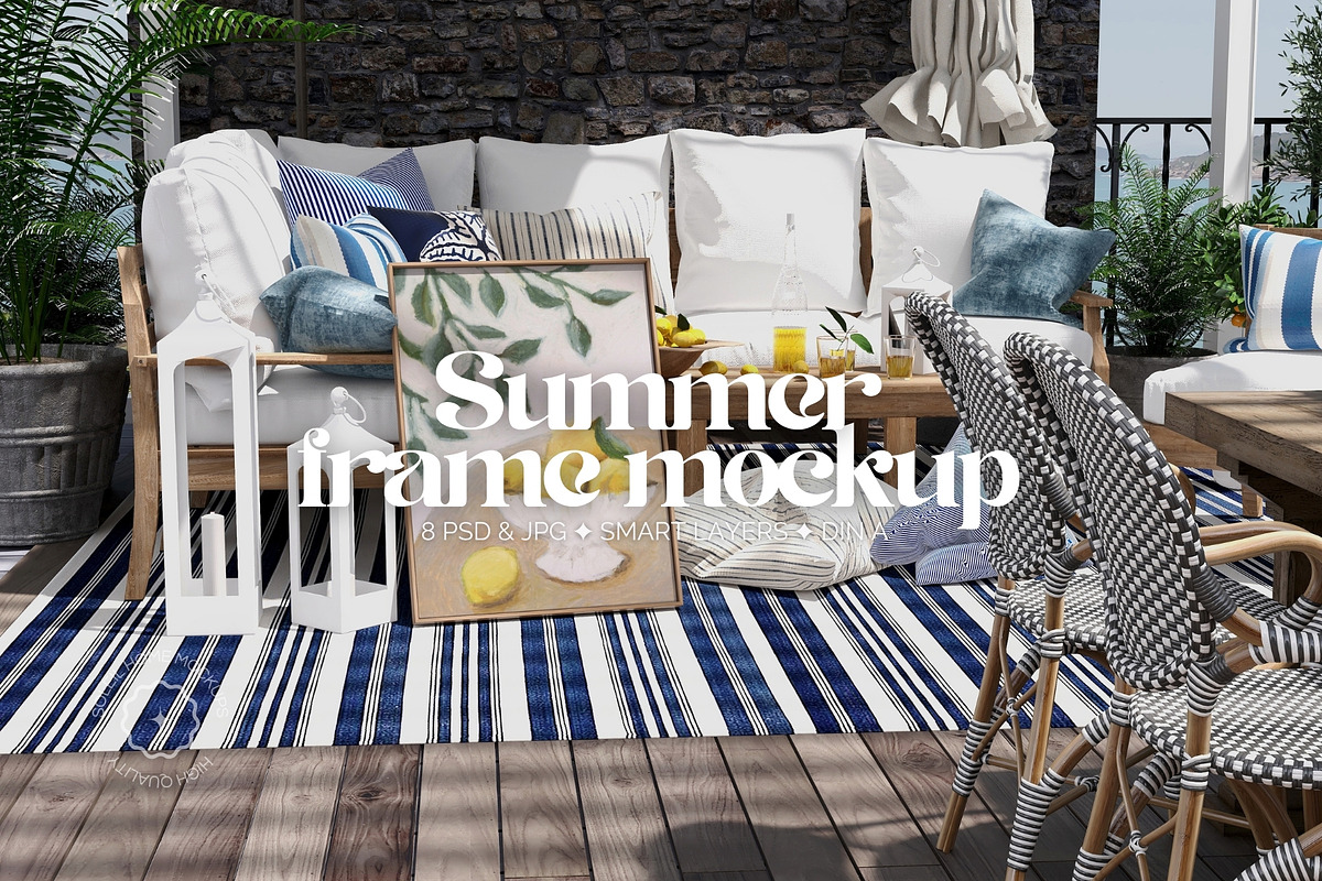 SUMMER | Mediterranean Frame Mockups, a Household Mockup by SoleilHomeMockups (Photo 1 of 10)
