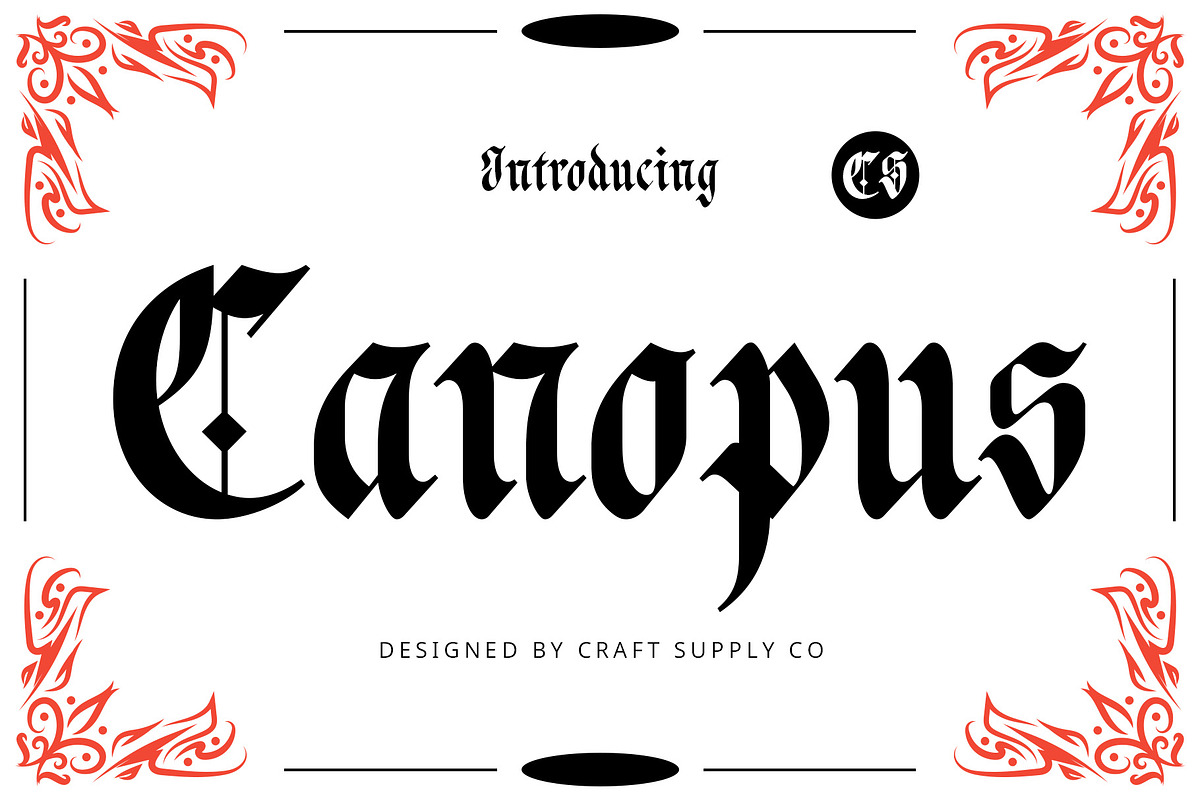 CS Canopus – Blackletter Font, a Blackletter Font by Craft Supply Co. (Photo 1 of 8)
