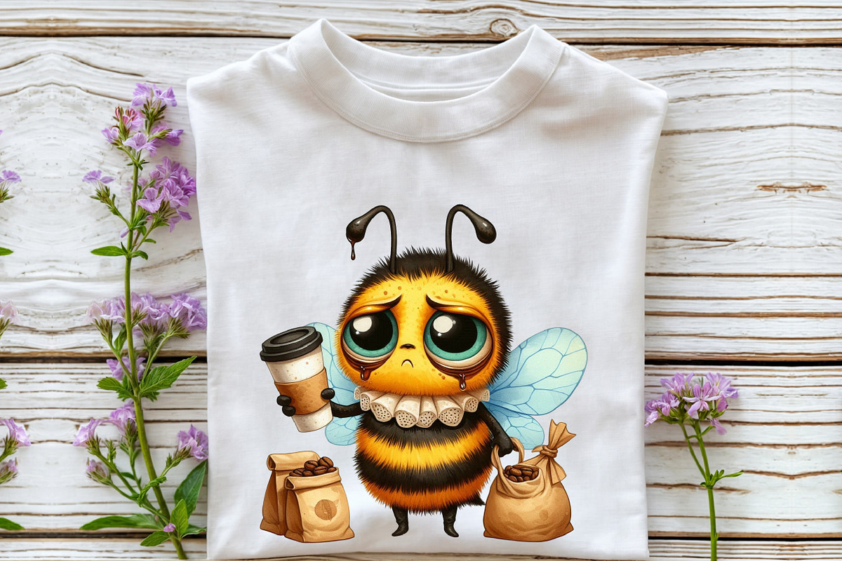 Funny Watercolor Quirky Bees Clipart, an Illustration by Rose Art (Photo 4 of 7)