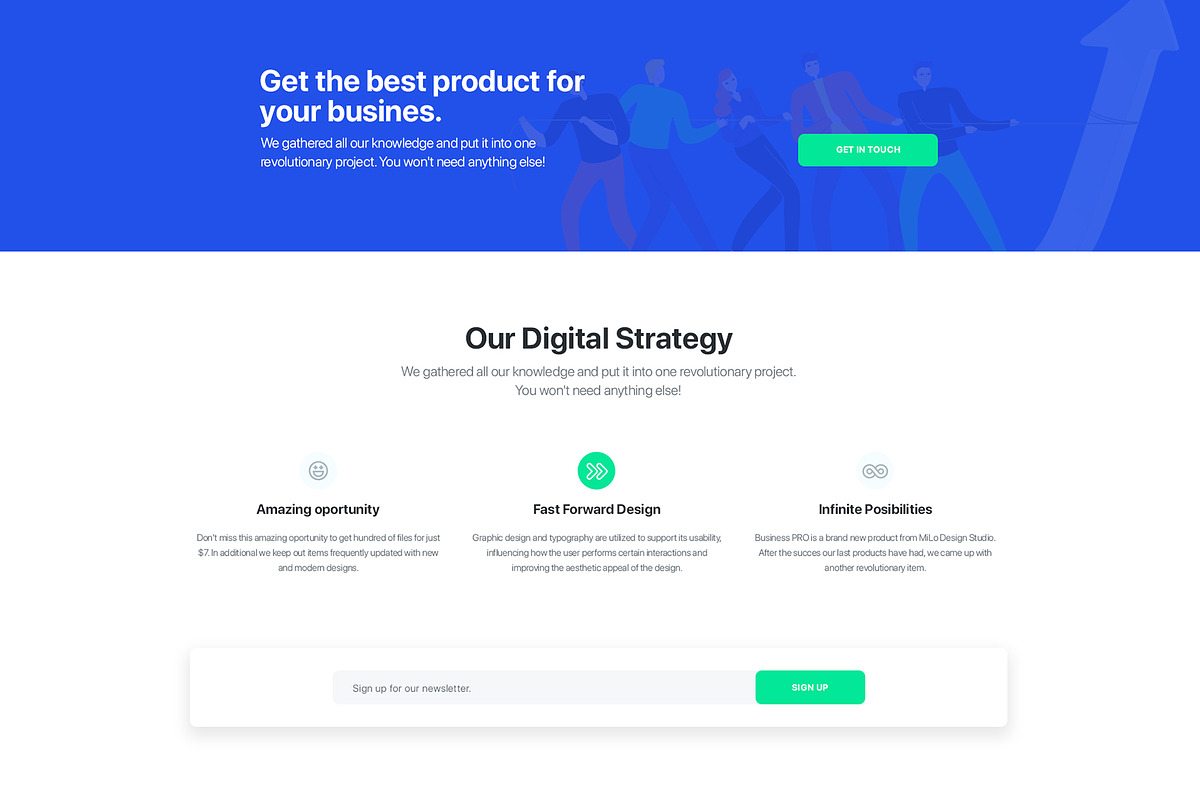 BusinessPRO | PSD & XD mobile first, a Landing Page Template by Milo Studio (Photo 7 of 10)