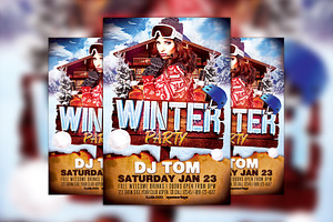 Winter Party Event Flyer Template