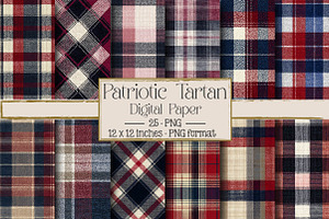 Patriotic Tartan Plaid, a Texture Illustration by DreamPrint404
