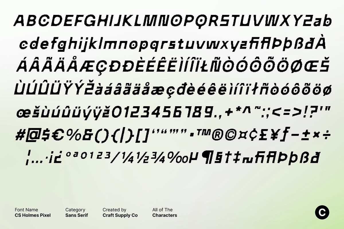 CS Holmes Pixel, a Sans Serif Font by Craft Supply Co. (Photo 8 of 8)