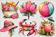 Whimsical Pink Summer Poolside Clipa, an Illustration by Design Market (Thumbnail 3 of 5)