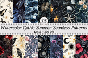 Gothic Summer Seamless Patterns, a Pattern Graphic by Design Market (Thumbnail 1 of 3)