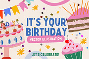 It's your Birthday bundle, a Food Illustration by Luamor (Thumbnail 1 of 13)