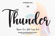 Thunder, a Script Font by Scratchones (Thumbnail 1 of 7)