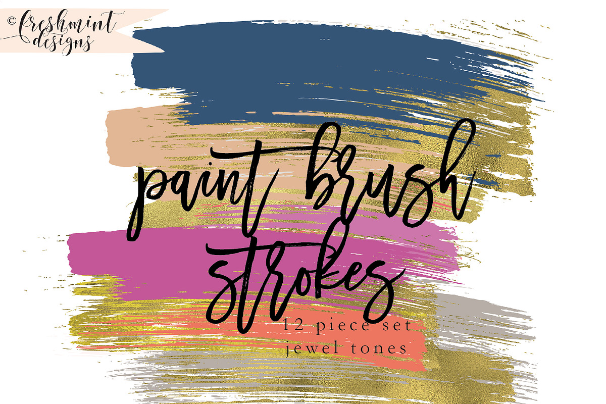 gold foil paint brush strokes, a Graphic by Freshmint Paperie (Photo 1 of 2)