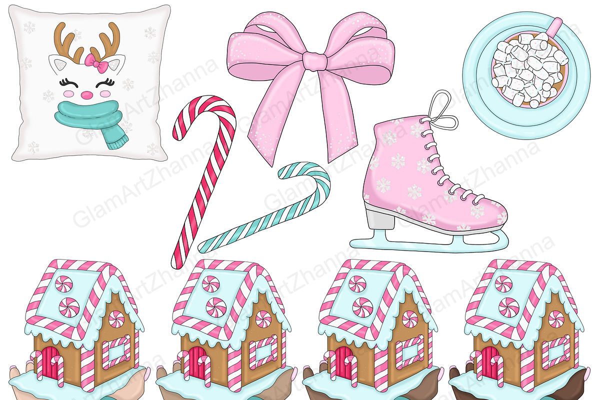 Joy Clipart, a Seasonal Illustration by GlamArtZhanna (Photo 4 of 7)