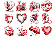 Watercolor Valentine Clipart, an Illustration by Design Market (Thumbnail 2 of 5)