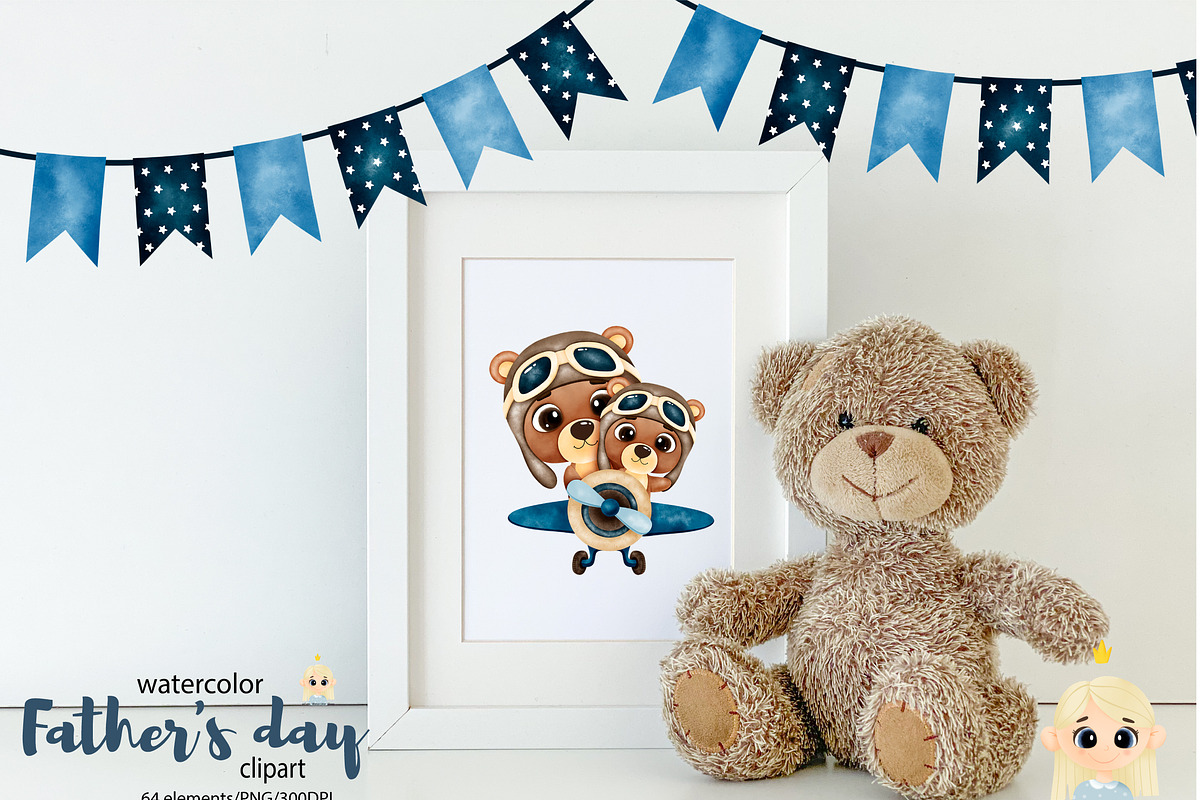 Father's Day Watercolor, an Animal Illustration by Natalya_Mona_Art (Photo 7 of 10)