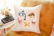 Cute Sea Animals Watercolor Clipart, an Illustration by Sublimation Artist (Thumbnail 6 of 6)